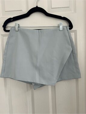 Light Blue Gray Women's Asymmetrical Skort small